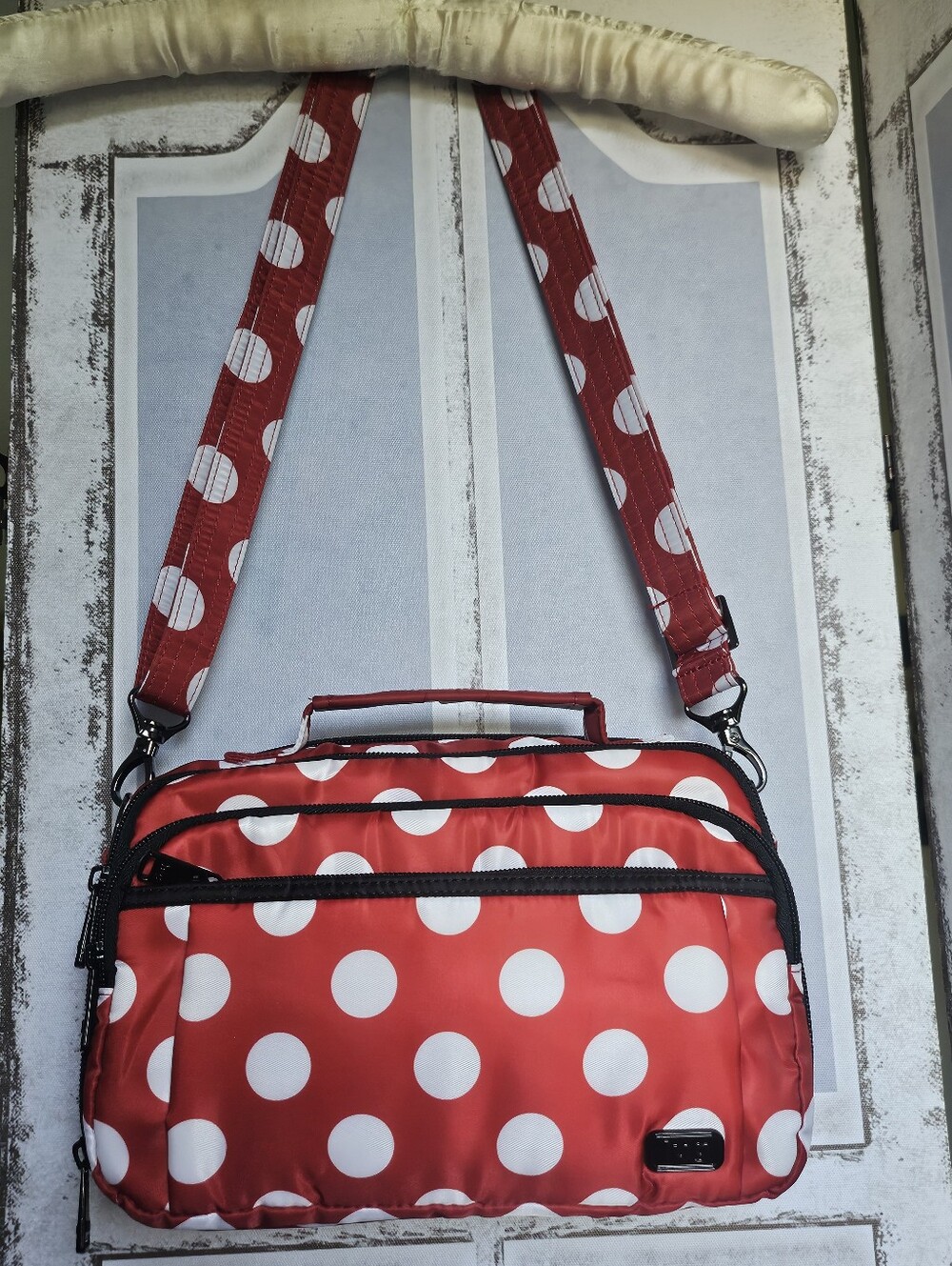 lug Red and White Polka Dot Crossbody Bag